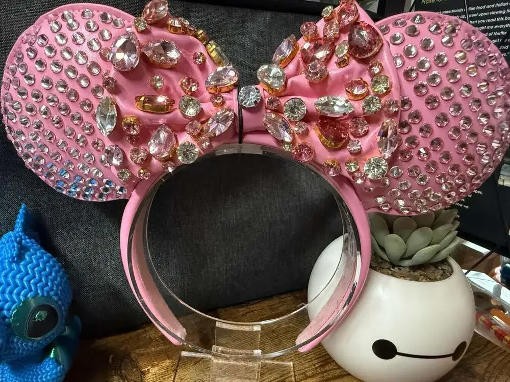 BaubleBar Disney Minnie Mouse Pink Crystal Ear Headband *READ*